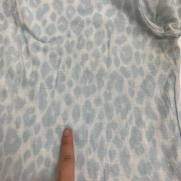 ALC Karlie Top Womens S Leopard Cotton Crew Neck Puff 3/4 Sleeve Pullover *READ - Picture 9 of 16